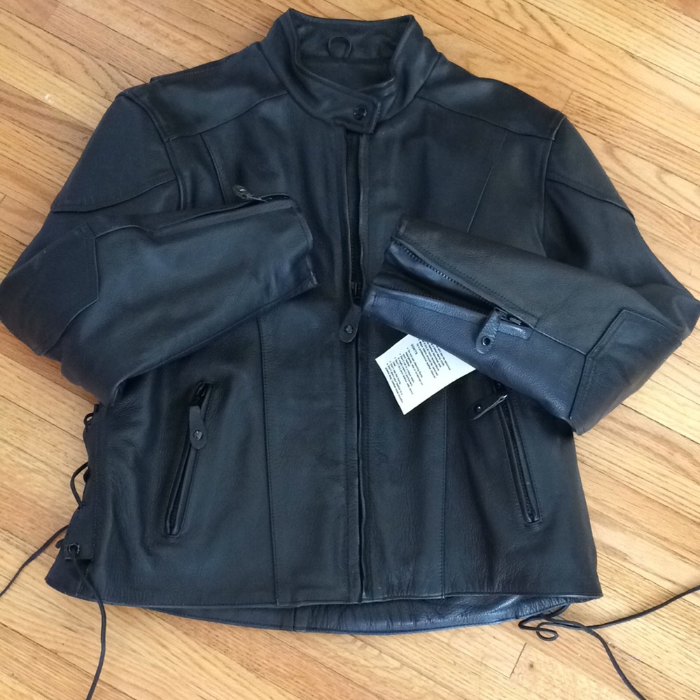 NWT River Road motorcycle riding jacket laced hips
